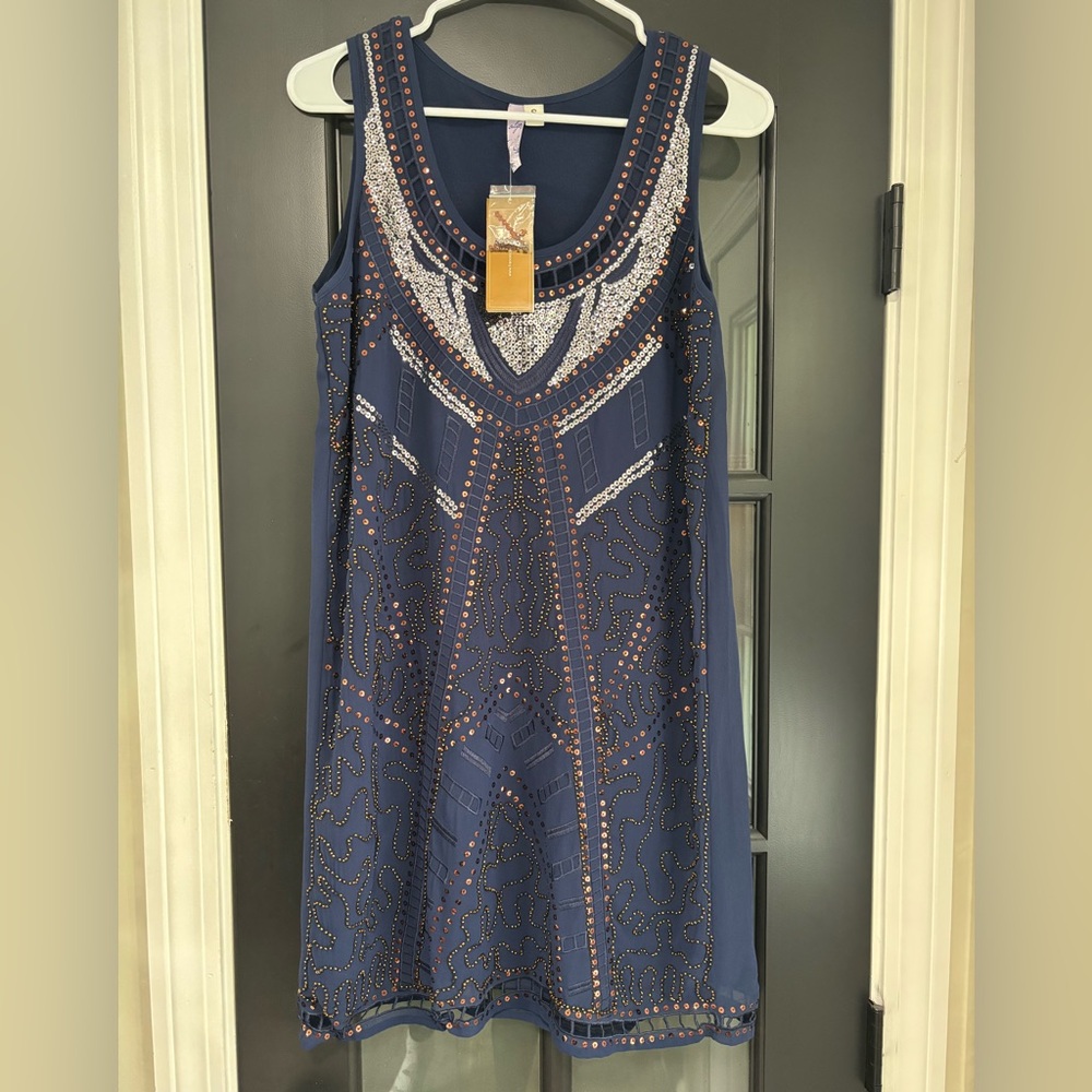 Francesca's Collections Navy Sequin Dress